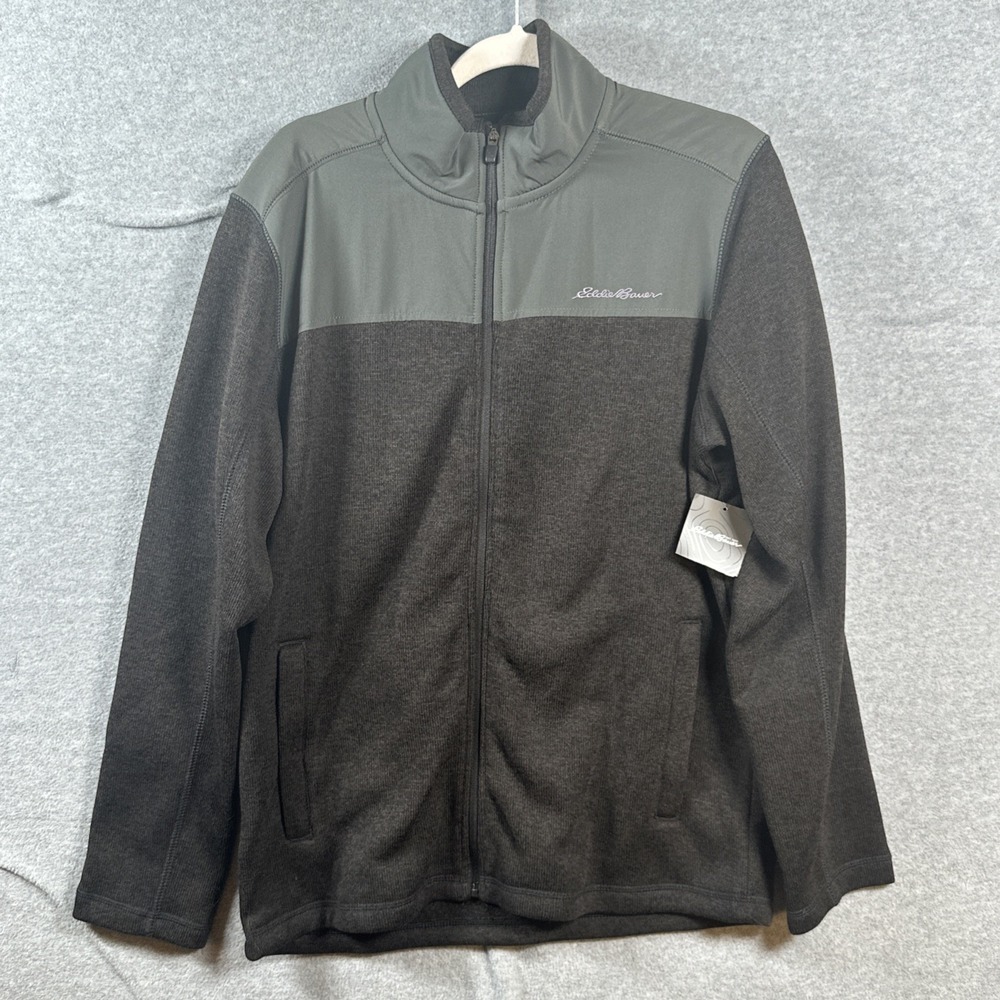 Eddie Bauer Men's  Medium Radiator Pro Full Zip Fleece Jacket Brown Gray NWT